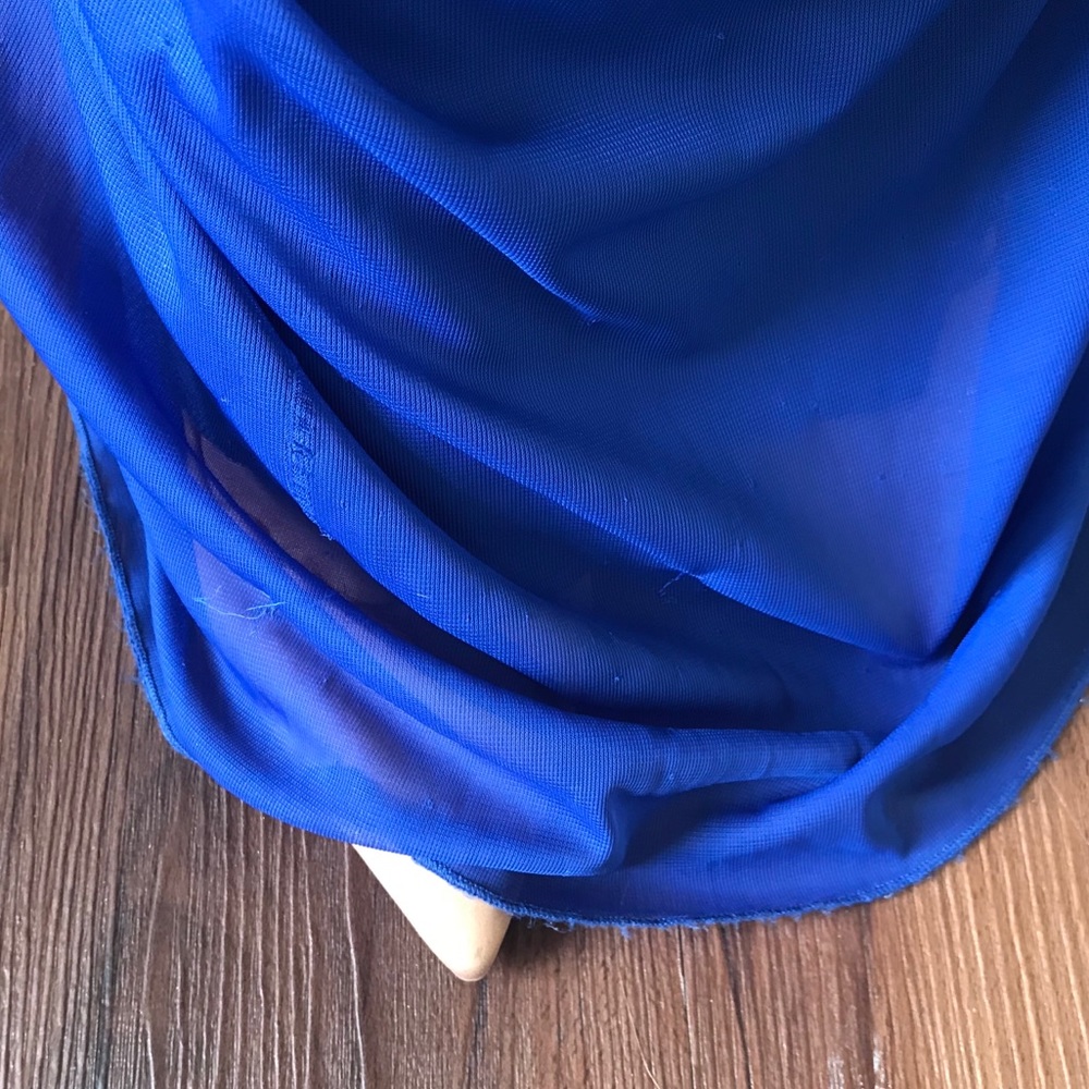 SOLD Blue formal dress gown with silver jewels - Picture 7 of 8